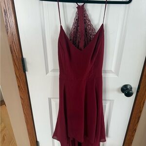 B. Smart Red Sleeveless Spaghetti Strap Slip Cocktail Dress
